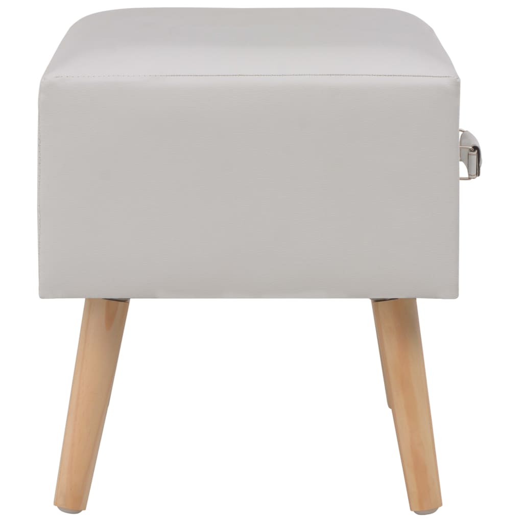 vidaXL Nočné stolíky z umelej kože 2 ks biele 40x35x40 cm