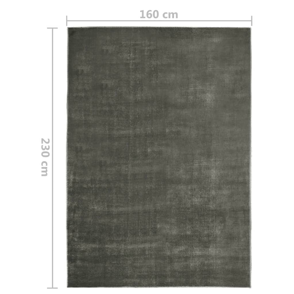 vidaXL Koberec skladací a prateľný sivohnedý 160x230 cm polyester
