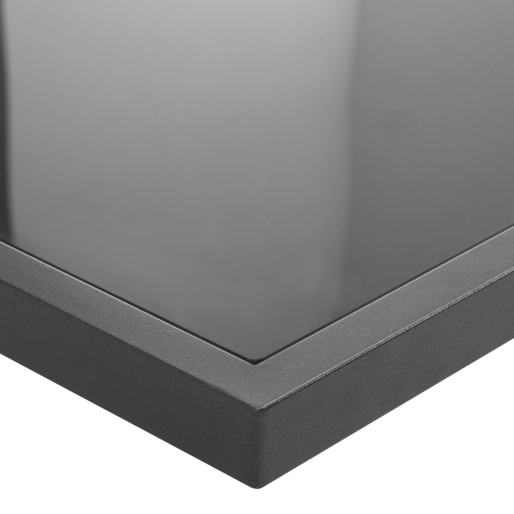 vidaXL 9-dielna vonkajšia jedálenská súprava+podložky,polyratan,čierna