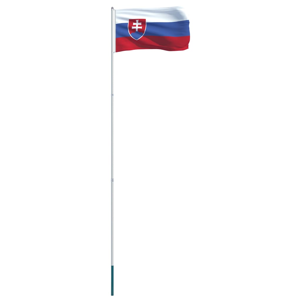 vidaXL Slovenská vlajka a stĺp 4 m hliníkový