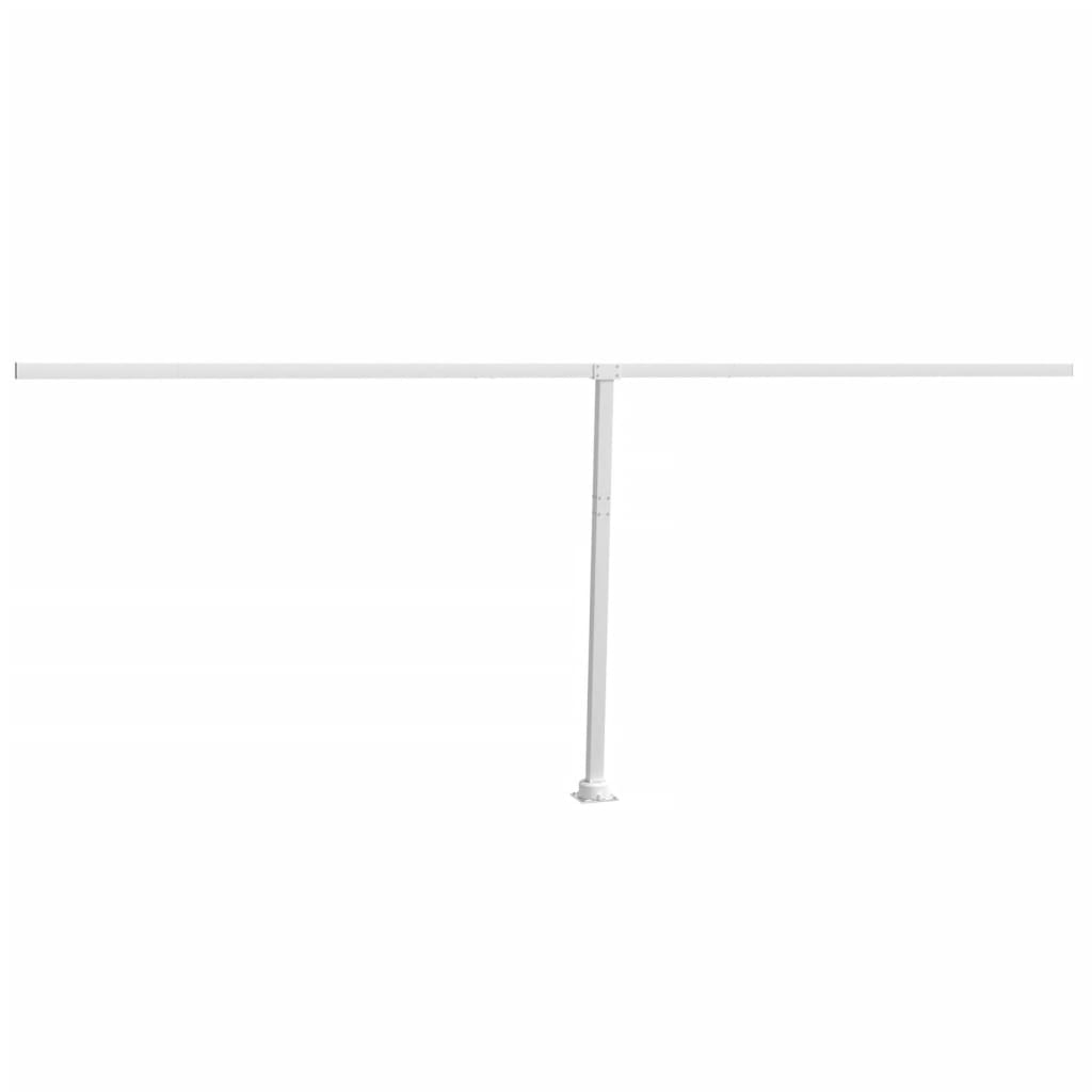 vidaXL Súprava markízových stĺpikov biela 600x245 cm železo