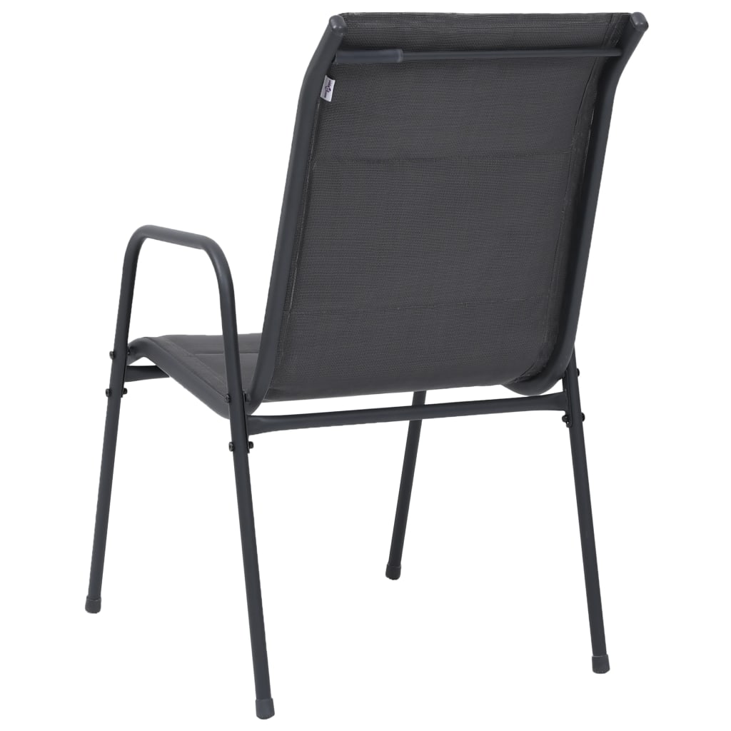 vidaXL Stohovateľné záhradné stoličky 2 ks oceľ a textilén antracitové