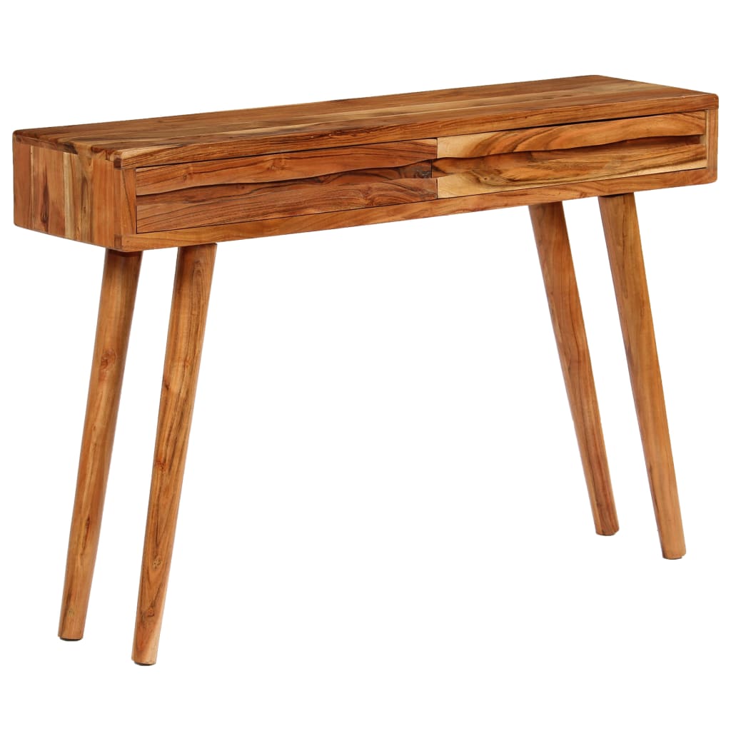 vidaXL Konzolový stolík s vyrezávanými zásuvkami akáciové drevo 118x30x80 cm