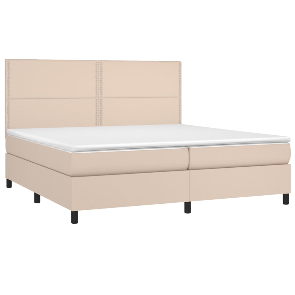 vidaXL Boxspring posteľ s matracom kapučínová 200x200 cm umelá koža