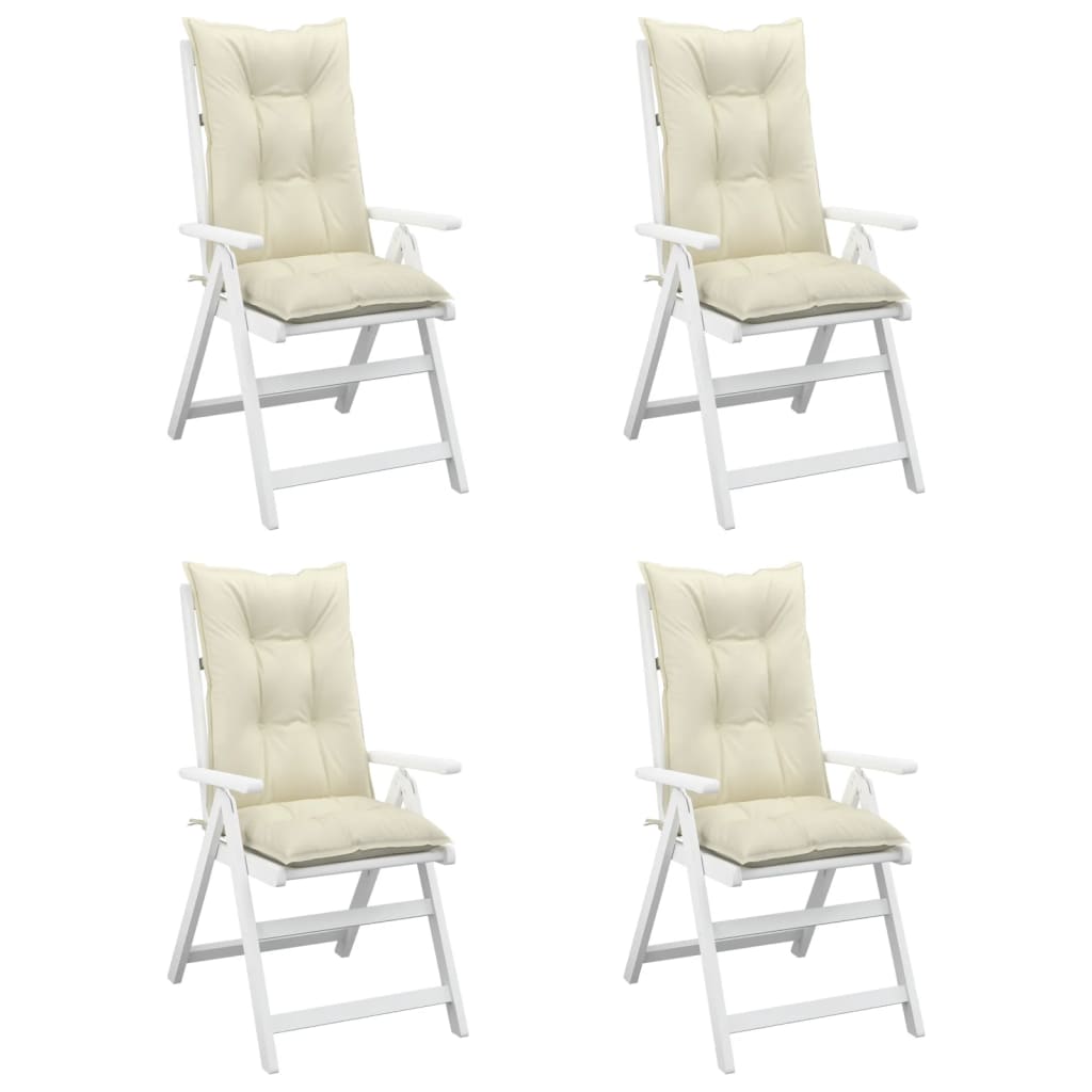 vidaXL Podložky na záhradné stoličky, vysoké operadlo 4 ks 120x50x7 cm
