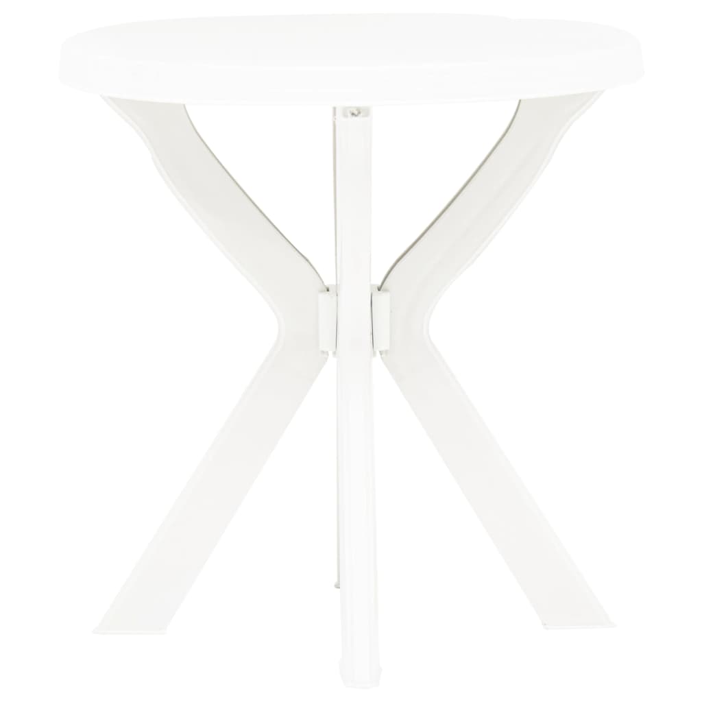 vidaXL Bistro stolík biely priemer 70 cm plast