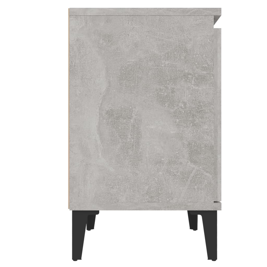 vidaXL Nočný stolík nohy z kovu betónový sivý 40x30x50 cm