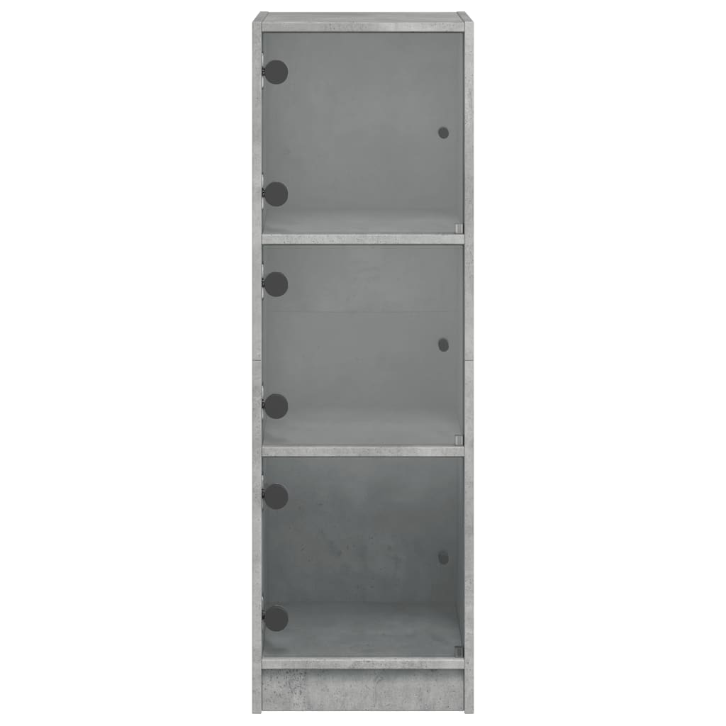 vidaXL Vysoká skrinka so sklenenými dverami betónovo sivá 35x37x109 cm