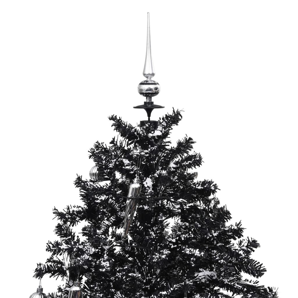 vidaXL Snežiaci vianočný stromček s dáždnikovým podstavcom čierny 140 cm PVC