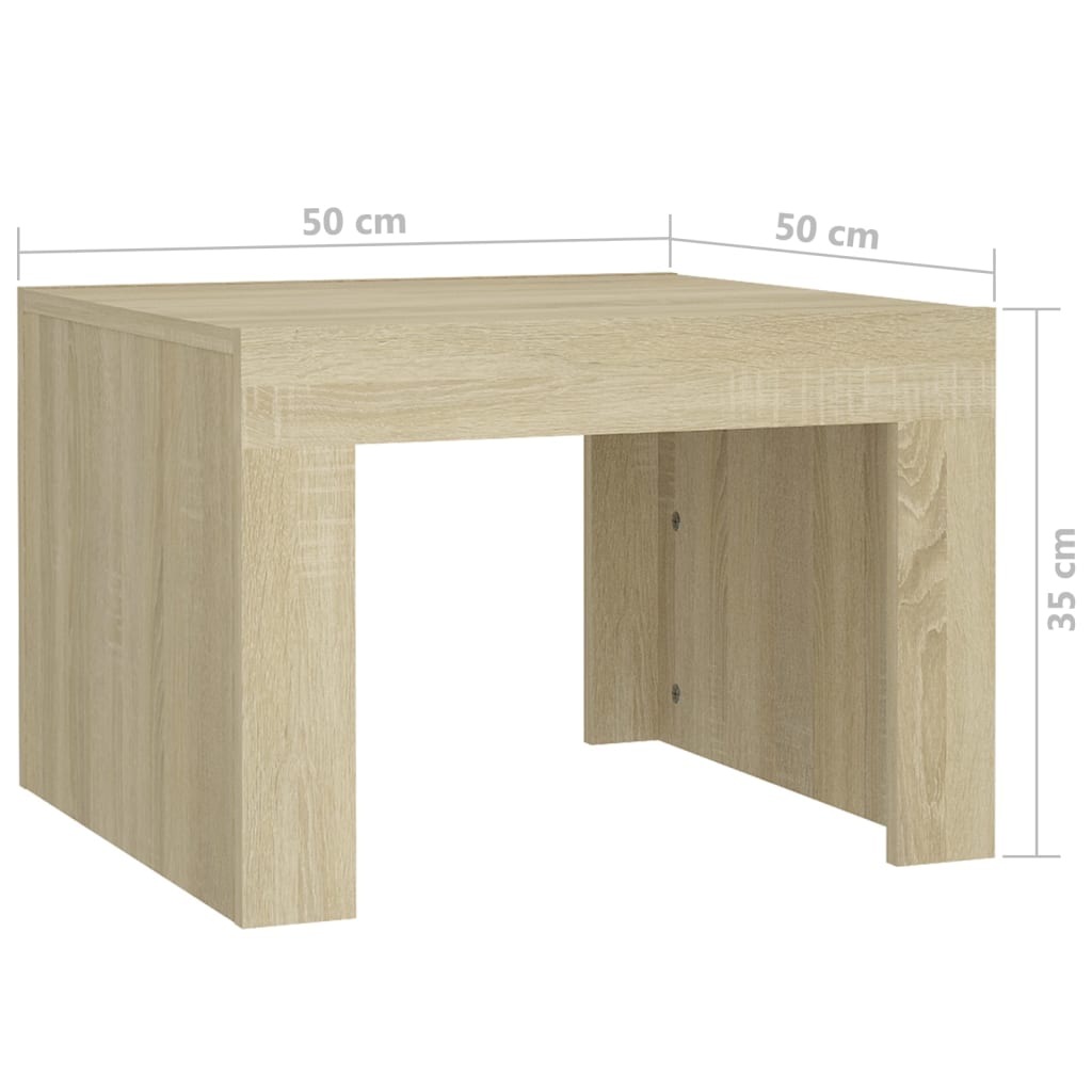 vidaXL Konferenčný stolík dub sonoma 50x50x35 cm drevotrieska