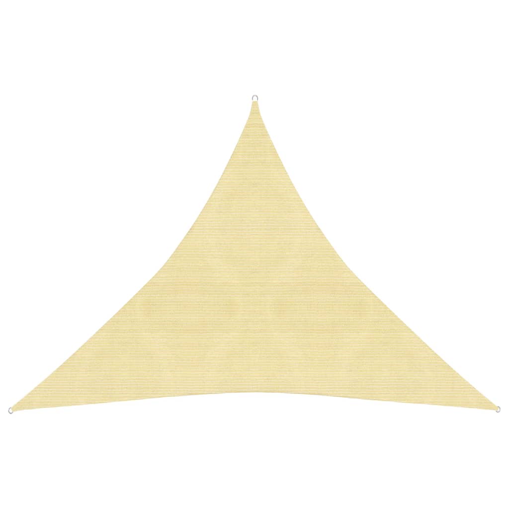 vidaXL Slnečná plachta z HDPE, trojuholníková, 5x5x5 m, béžová