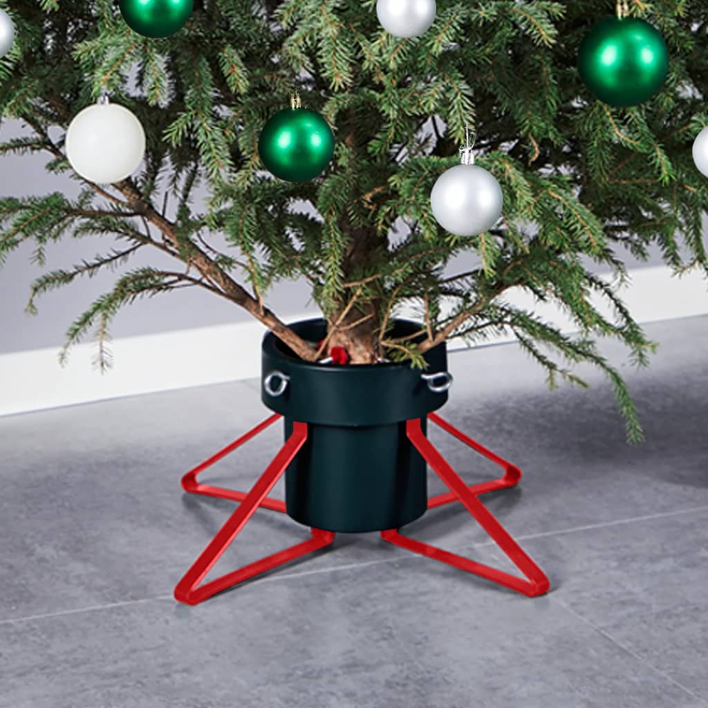 vidaXL Stojan na vianočný stromček zeleno-červený 46x46x19 cm