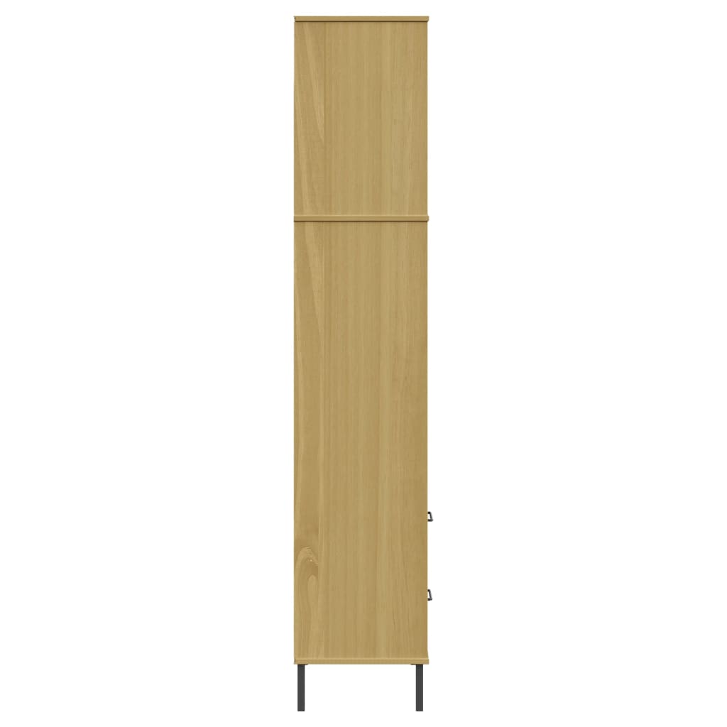 vidaXL Botník s 2 zásuvkami hnedý 60x35x180 cm masívne drevo OSLO
