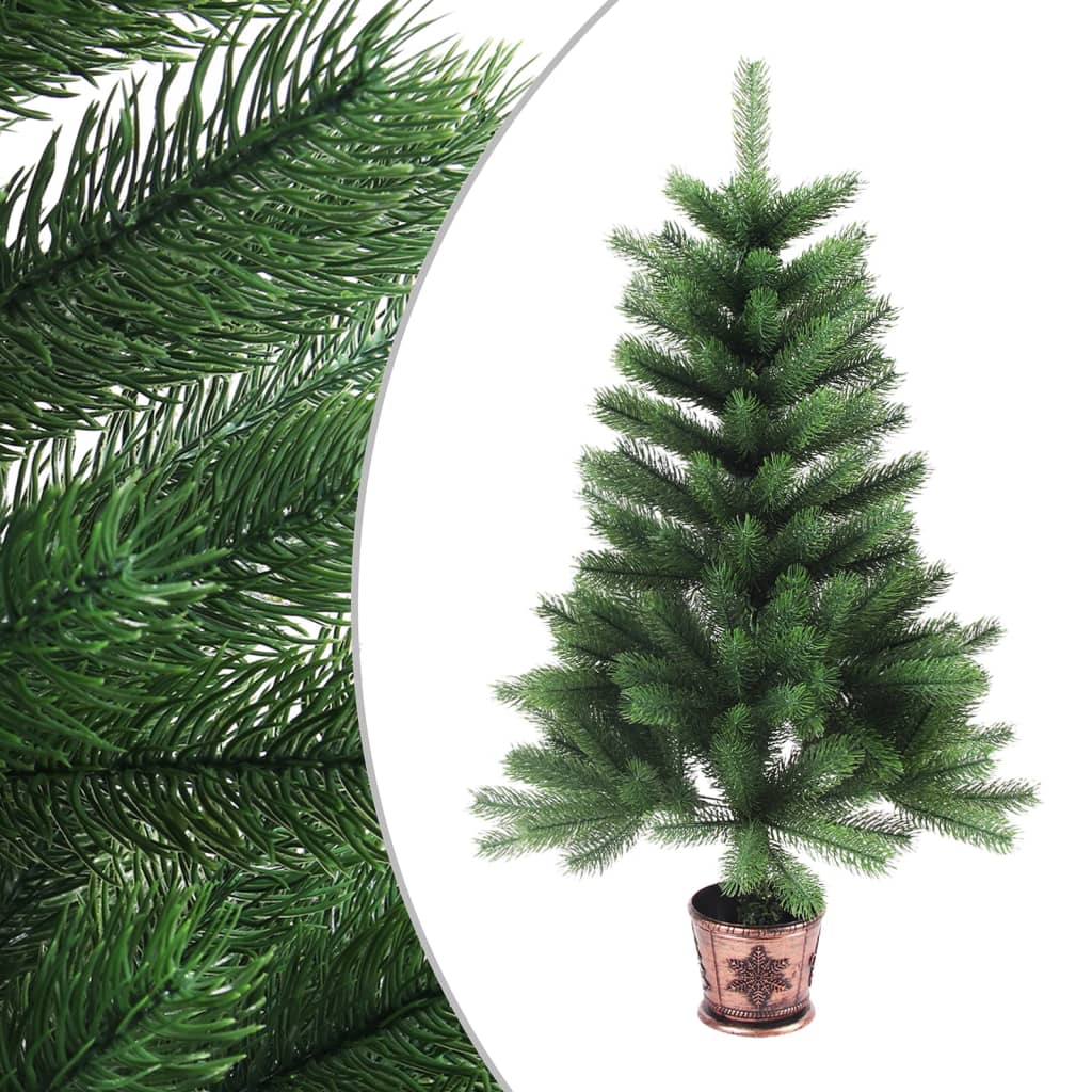 vidaXL Osvetlený umelý vianočný stromček 90 cm, zelený