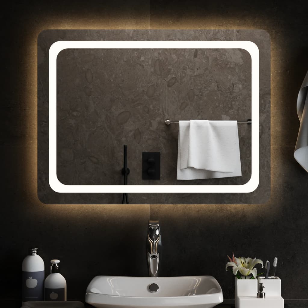 vidaXL LED kúpeľňové zrkadlo 80x60 cm