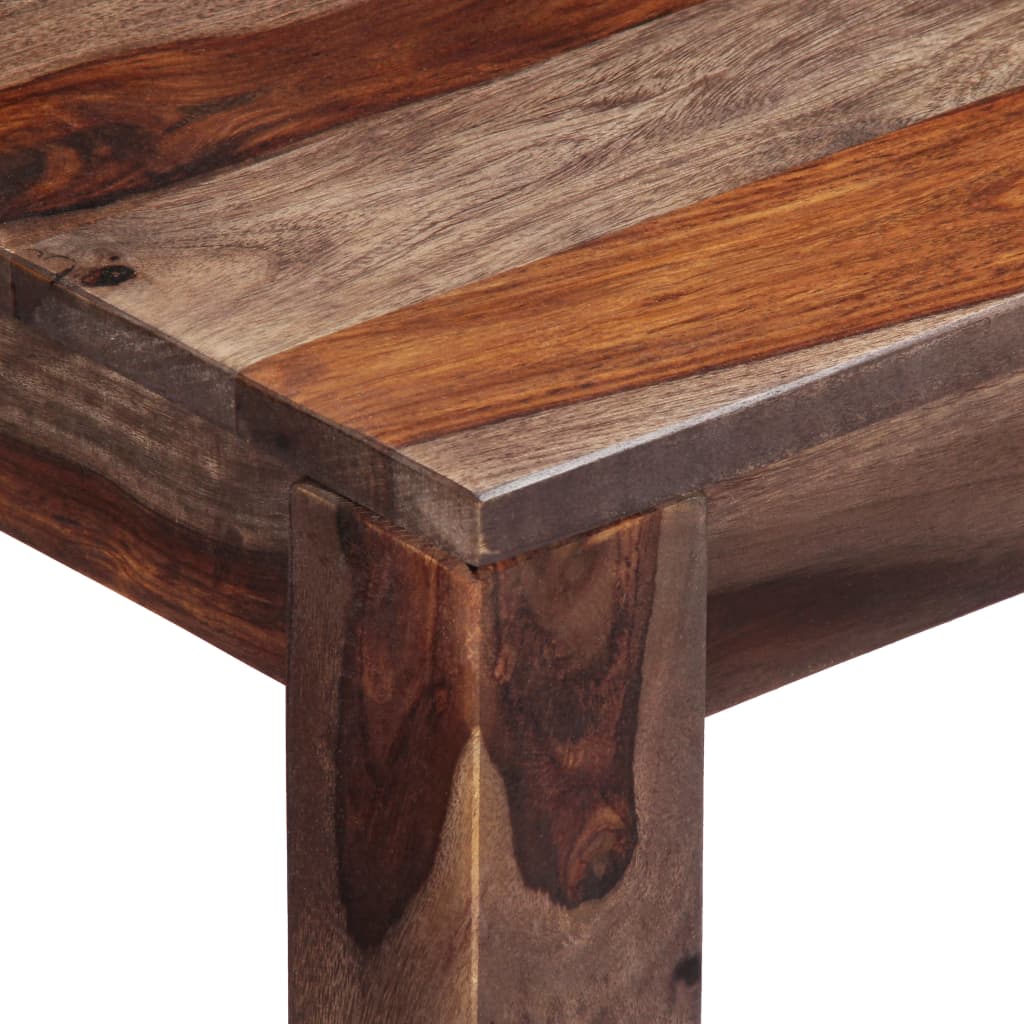 vidaXL Konzolový stolík sivý 120x30x76 cm masívne sheeshamové drevo