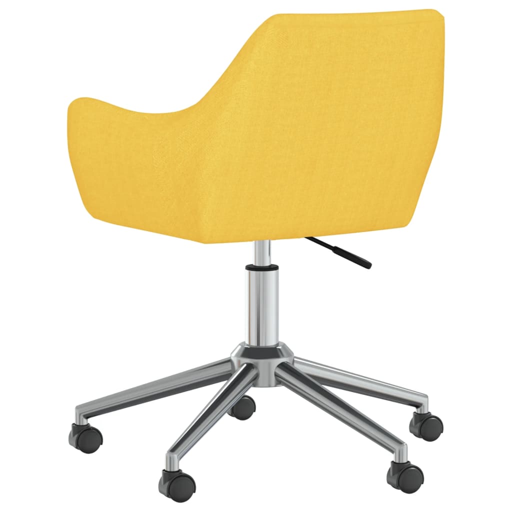 vidaXL Otočná jedálenská stolička žltá látková