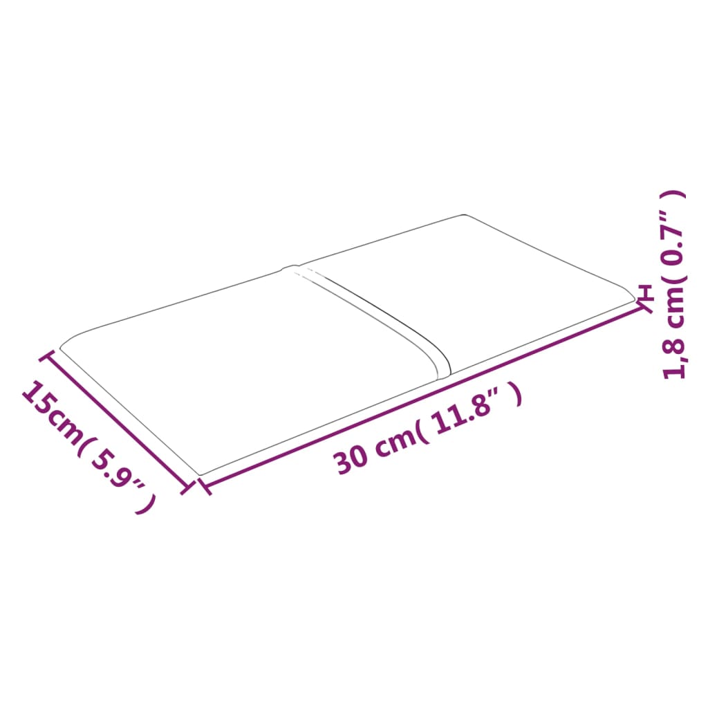 vidaXL Nástenné panely 12 ks bledožlté 30x15 cm látka 0,54 m²