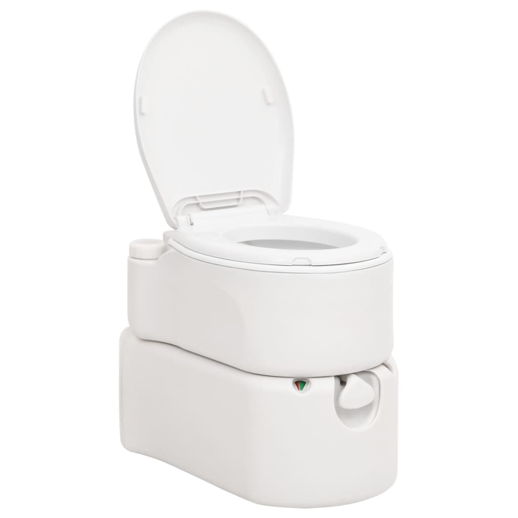 vidaXL Integrované kempingové WC biele 24+17 l HDPE a smalt
