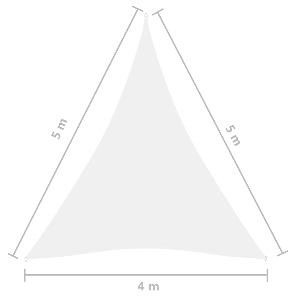 vidaXL Tieniaca plachta oxfordská látka trojuholníková 4x5x5 m biela