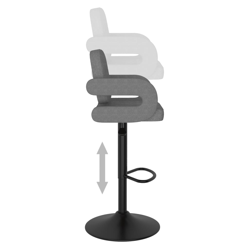 vidaXL Barové stoličky 2 ks bledosivé látkové