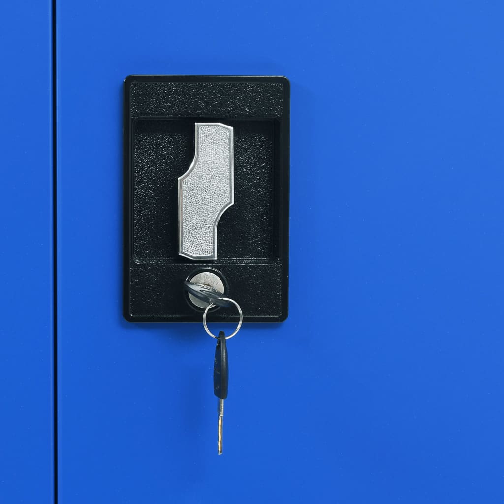 vidaXL Kovová šatňová skriňa, 90x40x180 cm šedá a modrá
