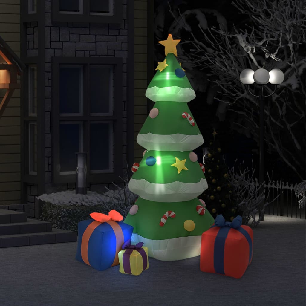 vidaXL Nafukovací vianočný stromček LED interiér a exteriér 240 cm