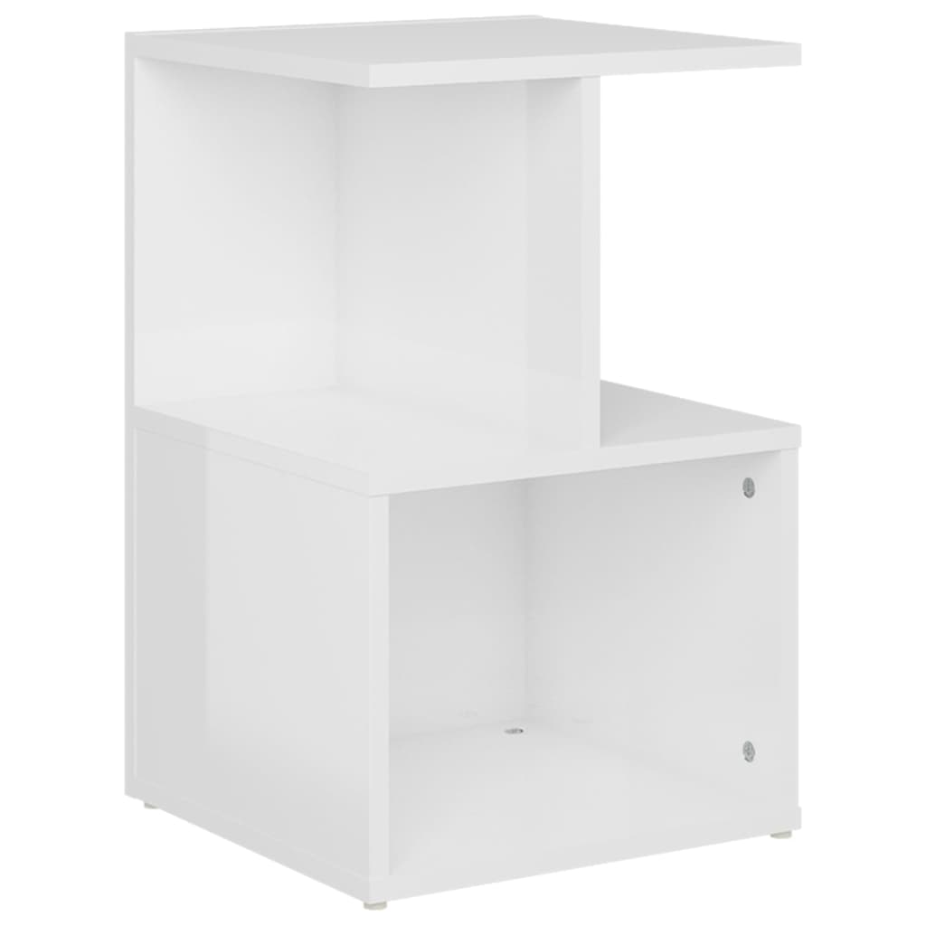 vidaXL Nočný stolík, lesklý biely 35x35x55 cm, kompozitné drevo