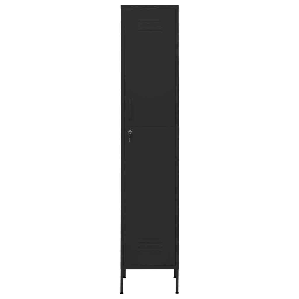 vidaXL Uzamykacia skriňa čierna 35x46x180 cm oceľová