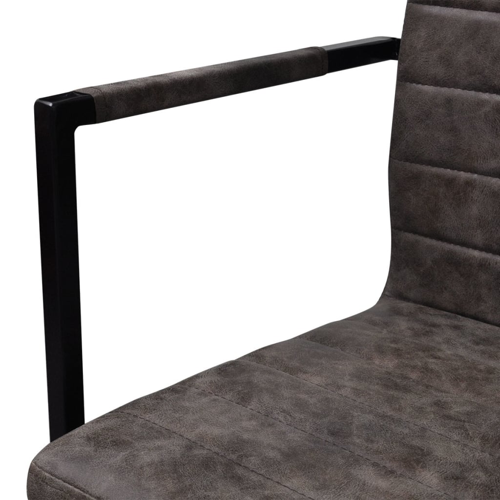 vidaXL Jedálenské stoličky, perová kostra 4 ks, hnedé, umelá koža