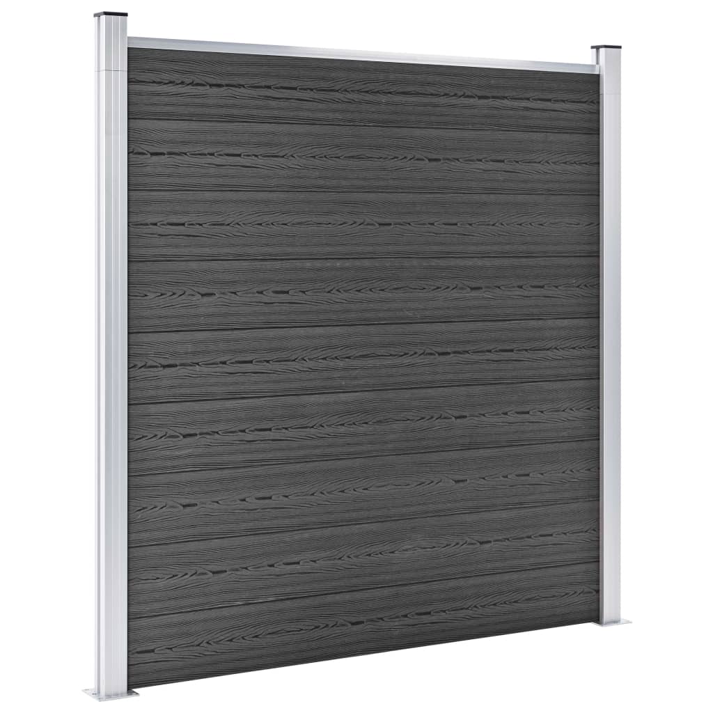 vidaXL Sada plotových panelov WPC 1564x186 cm čierna