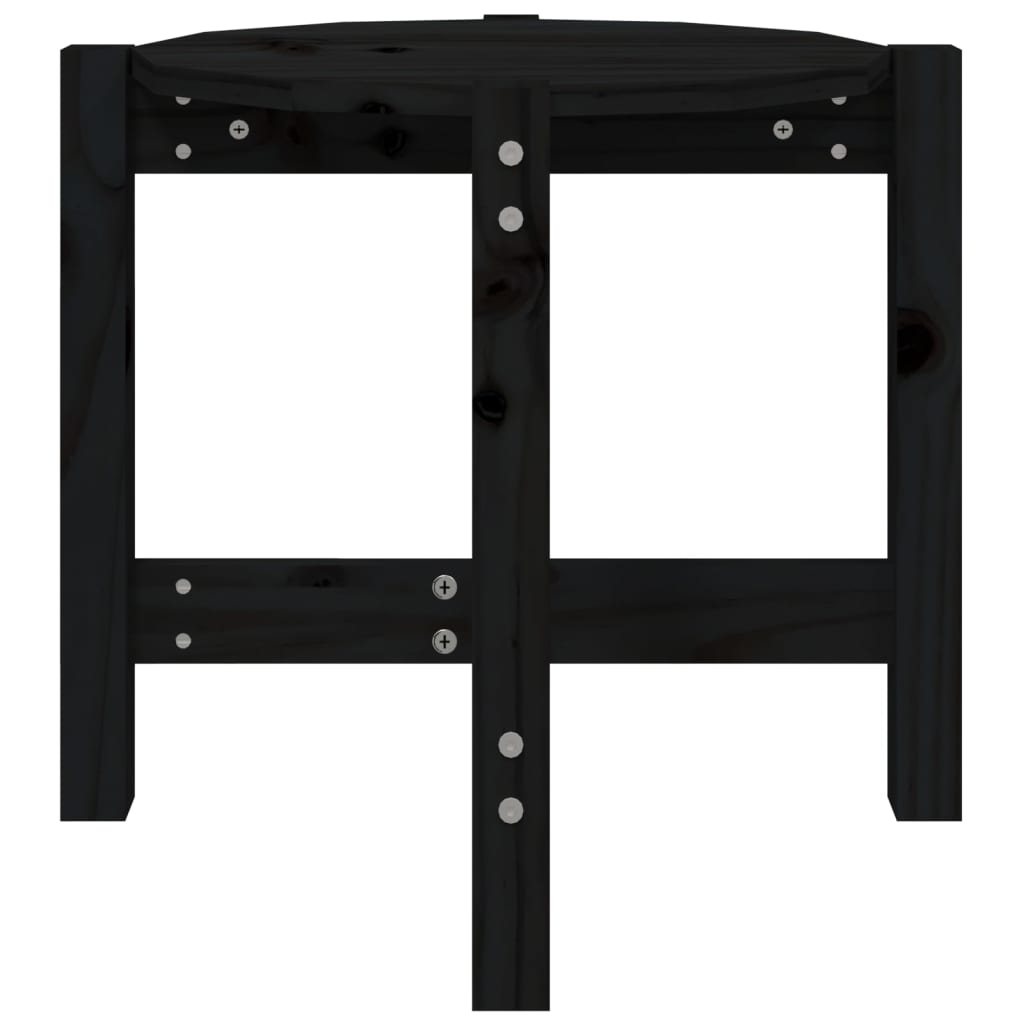 vidaXL Konferenčný stolík čierny Ø 52,5x45 cm borovicový masív