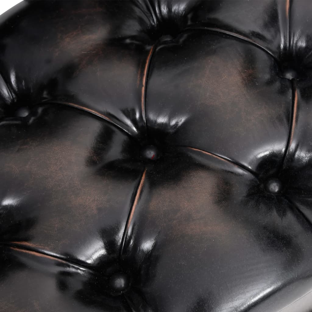 vidaXL Úložná lavica s operadlom 110 cm čierna umelá koža