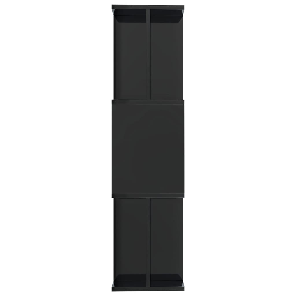 vidaXL Knižnica/deliaca stena, lesklá čierna 80x24x96 cm