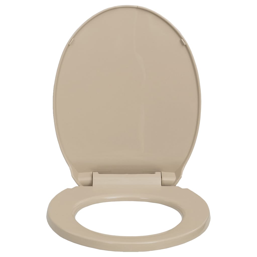 vidaXL WC sedadlo, pomalé sklápanie, béžové, oválne