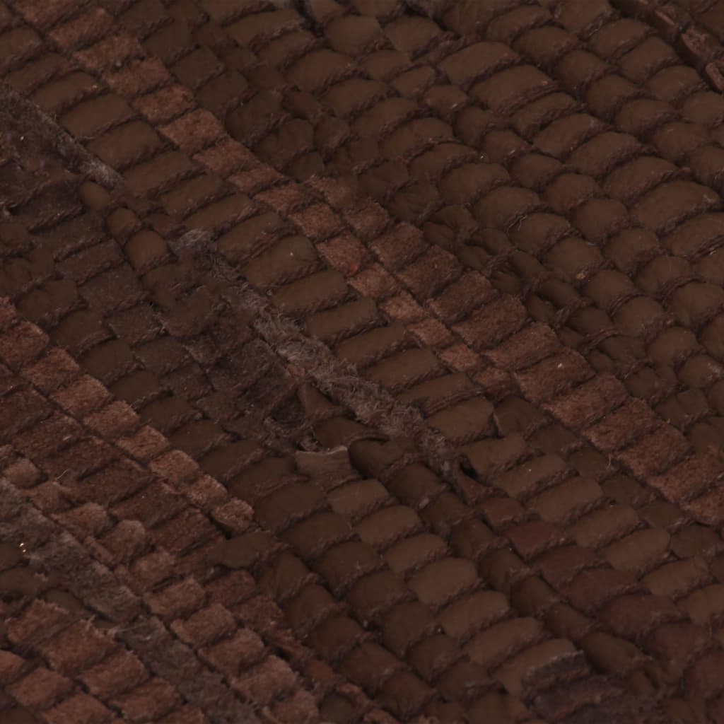 vidaXL Ručne tkaný Chindi koberec, koža, 160x230 cm, hnedý