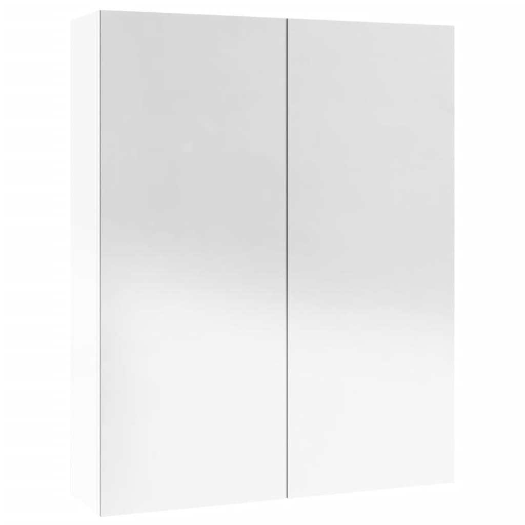vidaXL Kúpeľňová zrkadlová skrinka 60x15x75 cm MDF lesklá biela