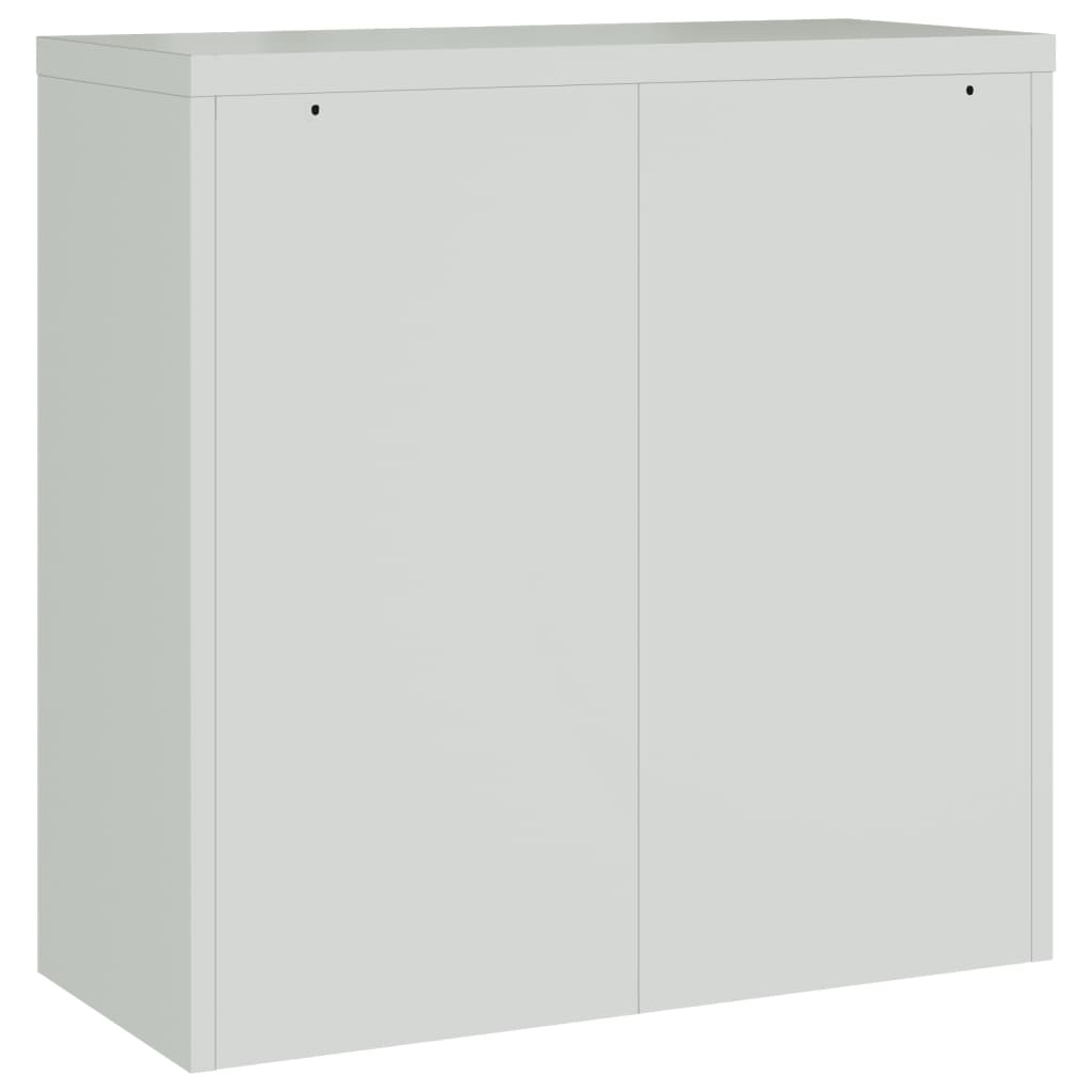 vidaXL Kancelárska skriňa s 2 dverami, sivá 90 cm, oceľ