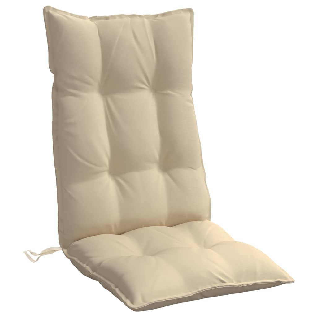 vidaXL Podušky na stoličky s vysokým operadlom 2 ks béžové látka