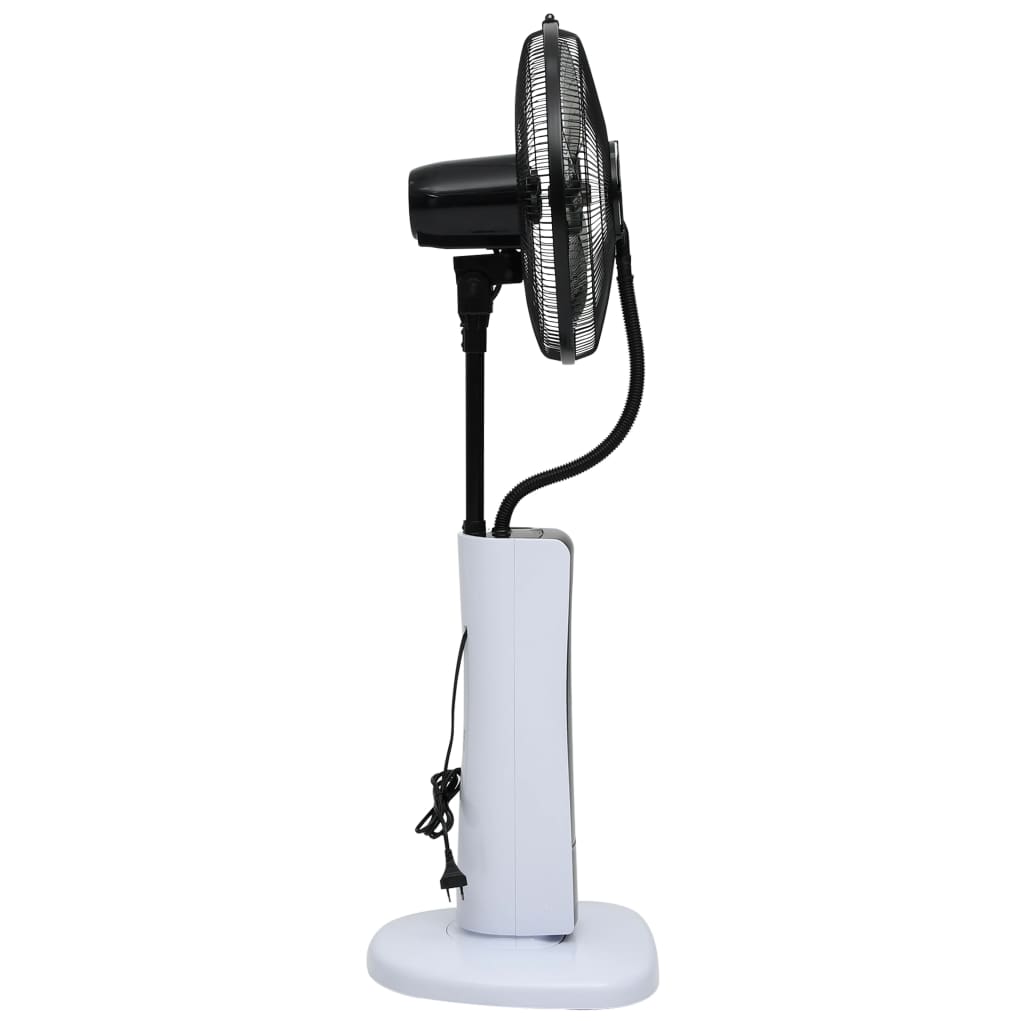 vidaXL Stojanový ventilátor s výrobou hmly a s diaľkovým ovládaním čierno-biely