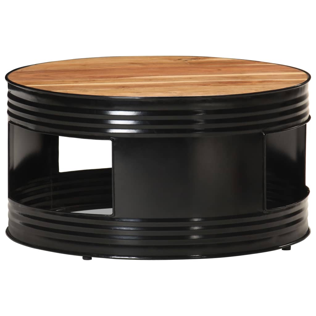 vidaXL Konferenčný stolík, čierny 68x68x36 cm, akáciový masív