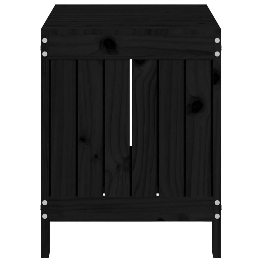 vidaXL Záhradný úložný box čierny 76x42,5x54 cm masívna borovica
