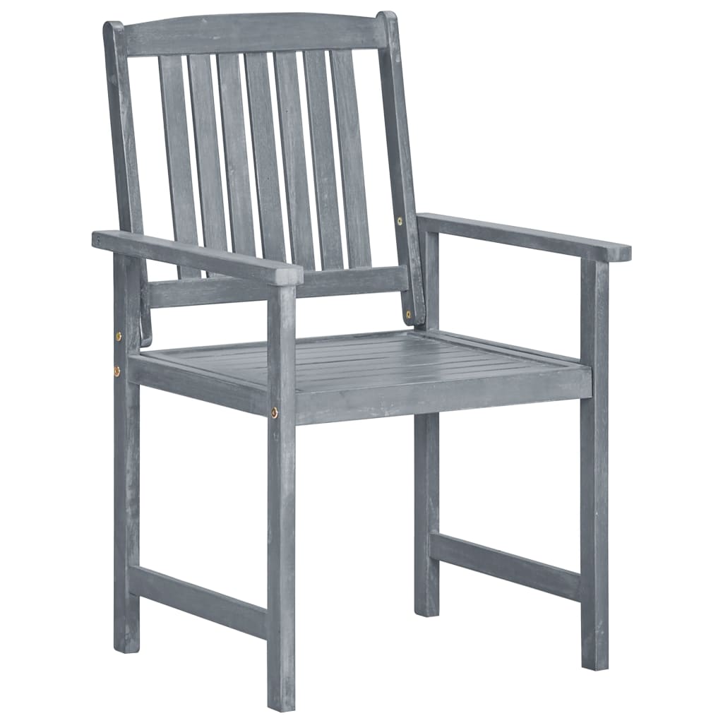vidaXL Záhradné stoličky 2 ks, sivé, akáciový masív
