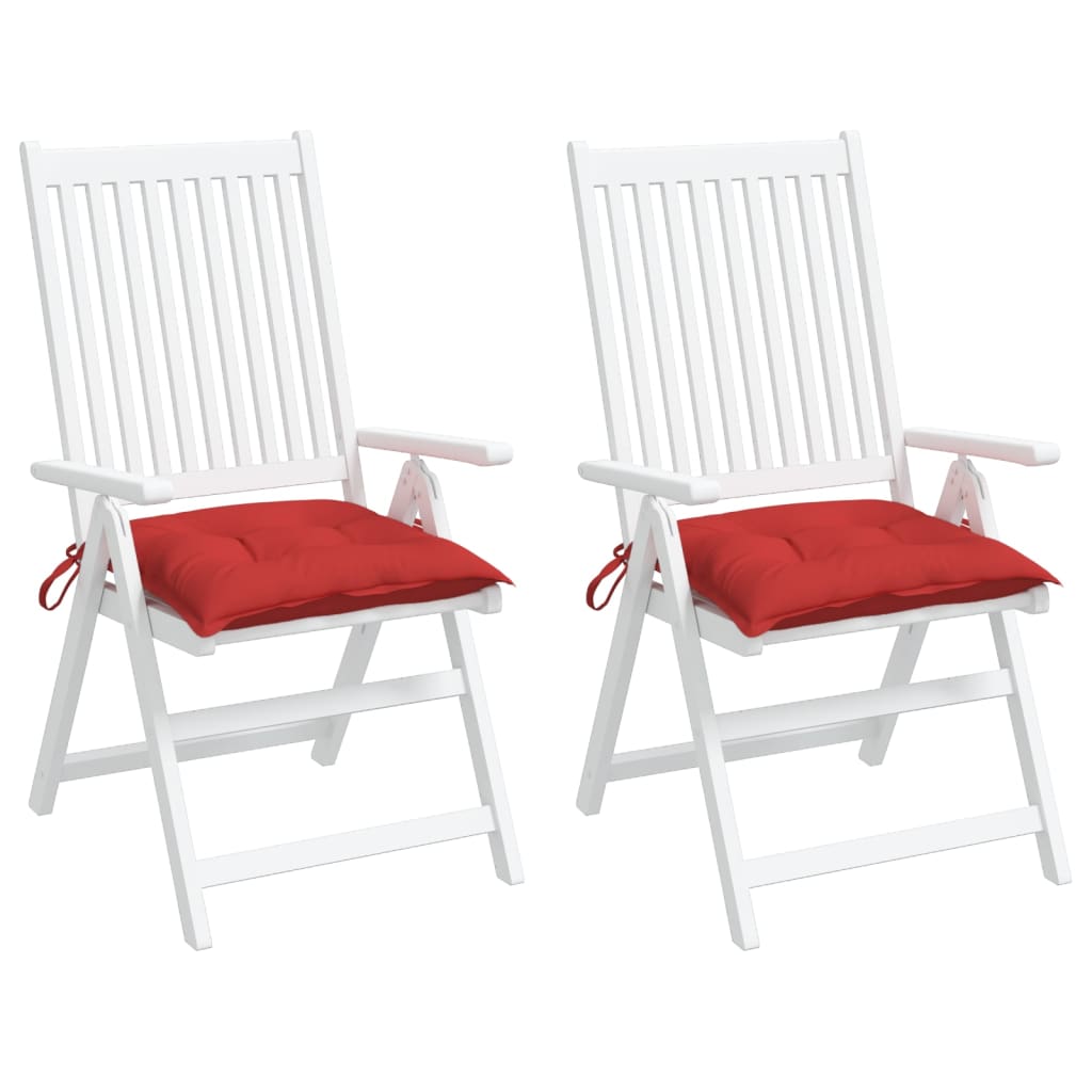 vidaXL Podložky na stoličku 2 ks, červené 40x40x7 cm, oxfordská látka