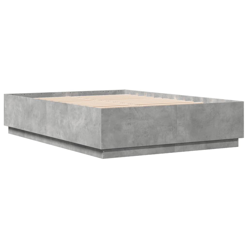 vidaXL Posteľný rám betónový sivý 140x200 cm kompozitné drevo
