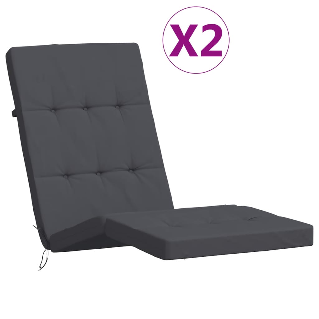vidaXL Podušky na terasové stoličky 2 ks antracitové oxfordská látka