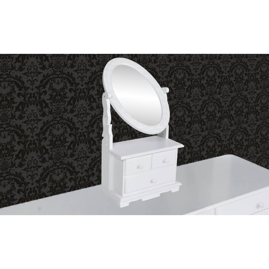 vidaXL Toaletný stolík s oválnym polohovateľným zrkadlom, MDF