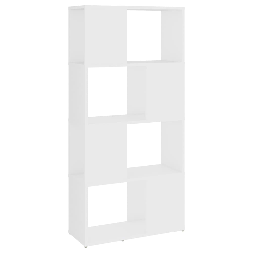vidaXL Knižnica/deliaca stena biela 60x24x124,5 cm drevotrieska