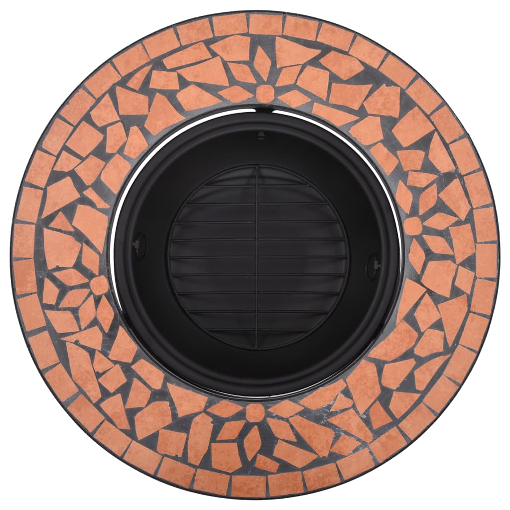 vidaXL Mozaikové ohnisko, tehlové 68 cm, keramika
