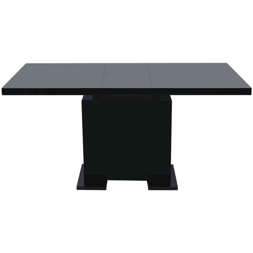 vidaXL Rozkladací jedálenský stôl vysoko lesklý čierny